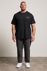 JACK & JONES Big & Tall Black Print Short Sleeve T-Shirt | BadRhino 1