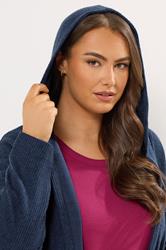 YOURS Plus Size Navy Blue Ribbed Soft Touch Cardigan | Yours Clothing 4