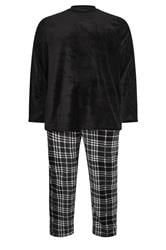 BadRhino Big & Tall Black Check Fleece Lounge Set
