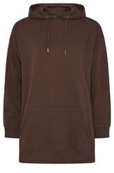 YOURS Curve Chocolate Brown Hoodie