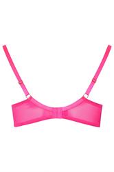 PLAYFUL PROMISES Pink Ramona Illusion Strap Underwired Bra | Yours Clothing 6