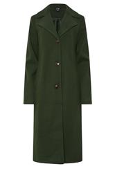 LTS Tall Dark Green Formal Midi City Coat