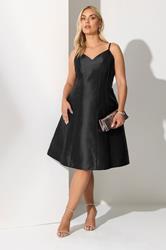 YOURS LONDON Plus Size Black Satin Twill Corset Dress | Yours Clothing 3