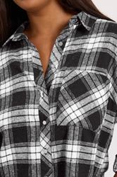YOURS Plus Size Black Check Boyfriend Shirt | Yours Clothing 4