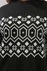 YOURS Plus Size Black Fairisle Knitted Jumper | Yours Clothing 5