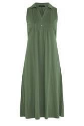 EVANS Curve Khaki Green Henley Maxi Dress