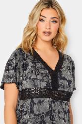 YOURS Curve Plus Size Black Floral V-Neck Lace Dress | Yours Clothing  4