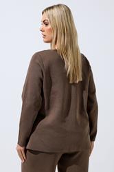 LIMITED COLLECTION Plus Size Chocolate Brown Long Sleeve Knitted Top | Yours Clothing 4