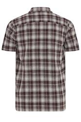 BadRhino Big & Tall Brown Check Stripe Short Sleeve Shirt | BadRhino 2