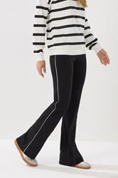 LTS Tall Black Striped Kick Flare Leggings | Long Tall Sally 1