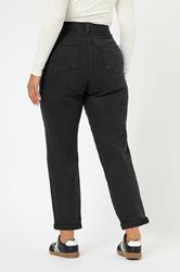 YOURS Plus Size Black Washed Boyfriend Jeans | Yours Clothing 5