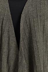 YOURS Plus Size Khaki Green Ribbed Midaxi Waterfall Cardigan | Yours Clothing 4