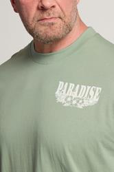 BadRhino Big & Tall Green 'Paradise' Graphic T-Shirt | BadRhino 4