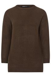 YOURS Curve Chocolate Brown Essential Knitted Jumper