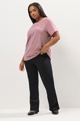 YOURS Plus Size Pink Diamante Embellished T-Shirt | Yours Clothing 1