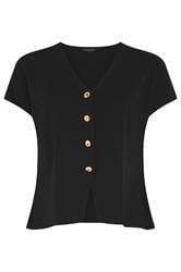 LIMITED COLLECTION Curve Black Short Sleeve Compact Knitted Top