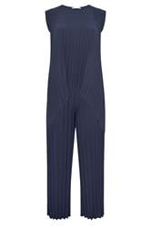 YOURS LONDON Curve Navy Blue Pleated Set