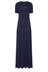 LTS Tall Navy Blue Polka Dot Short Sleeve Maxi Dress
