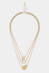 Gold Tone Layered Pendant Necklace | Yours Clothing 1
