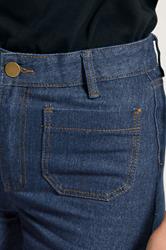 LTS Tall Womens Indigo Blue Pocket Detail Cotton Wide Leg Jeans | Long Tall Sally 5