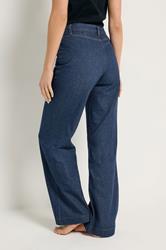 LTS Tall Womens Indigo Blue Pocket Detail Cotton Wide Leg Jeans | Long Tall Sally 4