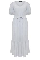 YOURS Plus Size Blue Stripe Maxi Dress | Yours Clothing 5