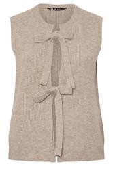 YOURS Curve Natural Brown Double Tie Knitted Vest Top