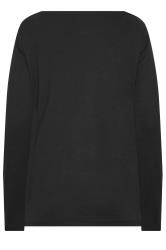 LTS Tall Women's Black Crew Neck Long Sleeve Cotton T-Shirt | Long Tall Sally 7
