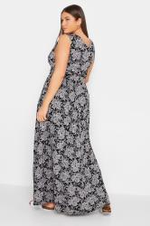 Tall Women's Black Floral Side Slit Maxi Dress | Long Tall Sally 3