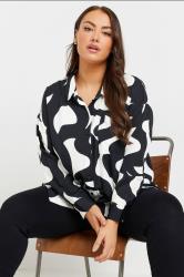 YOURS Plus Size Black Swirl Print Shirt | Yours Clothing 1