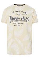 KAM Big & Tall Stone Brown 'Hawaii Surf' Leaf Print T-Shirt | BadRhino 2
