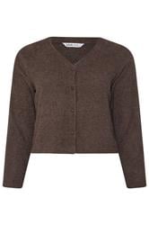 YOURS Curve Chocolate Brown Chenille Cardigan