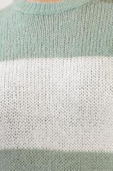 YOURS Plus Size Green & White Striped Knitted Soft Touch Jumper | Yours Clothing 4