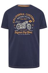 KAM Big & Tall Stone Beige Vintage Denim Graphic Print T-Shirt | BadRhino 2