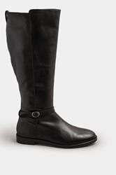 LTS Black Leather Knee High Riding Boot | Long Tall Sally 2