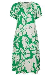 EVANS Plus Size Green Floral Swing Dress | Evans 5