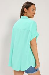 YOURS Plus Size Blue Grown On Sleeve Shirt | Yours Clothing 2