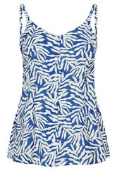 YOURS Curve Blue Leaf Print Vest Top