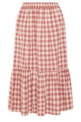 LIMITED COLLECTION Plus Size Red Gingham Maxi Skirt | Yours Clothing 5