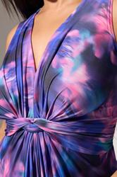 YOURS LONDON Plus Size Purple Blur Knotted Front Maxi Dress | Yours Clothing 4