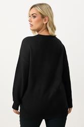YOURS Plus Size Black Soft Touch Knit Jumper | Yours Clothing 2