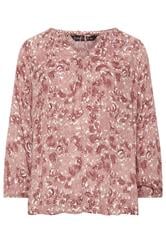 EVANS Plus Size Pink Paisley Long Sleeve Blouse | Evans 5