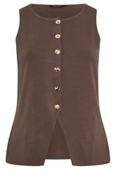 LIMITED COLLECTION Curve Chocolate Brown Compact Knitted Waistcoat