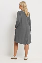 YOURS Plus Size Grey Ribbed Pocket Dress | Yours Clothing 2