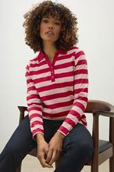 M&Co Red & Pink Stripe Cotton Polo Shirt | M&Co  3