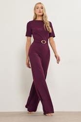 LTS Tall Berry Red Belted Jumpsuit | Long Tall Sally  1