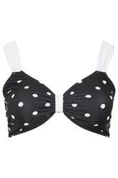 YOURS Plus Size Black Polka Dot Bikini Top | Yours Clothing 5
