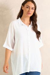 EVANS Plus Size White Button Through Shirt | Evans 3