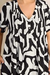 EVANS Plus Size Black Abstract Pintuck Dress | Evans 5