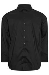D555 Big & Tall Black Long Sleeve Non Iron Stretch Shirt